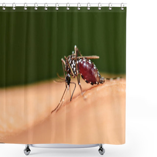 Personality  Full Blood On Mosquito Body Shower Curtains