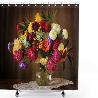 Personality  Still Life With A Bouquet. Shower Curtains