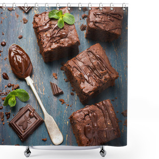 Personality  Homemade Chocolate Brownies Shower Curtains