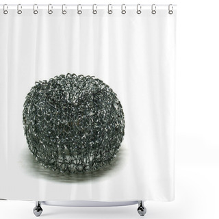 Personality  Scourer Isolated On White Background Shower Curtains