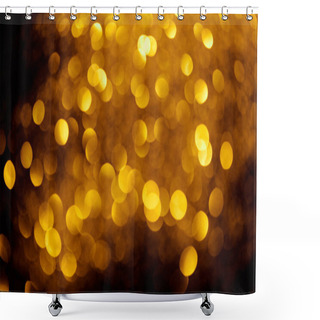 Personality  Abstract Background With Blurred Golden Glowing Decor Shower Curtains