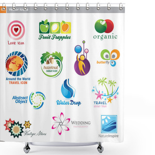 Personality  Vector Icons Shower Curtains