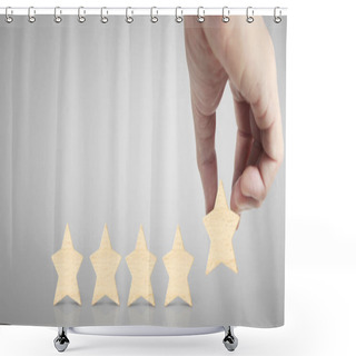 Personality  Hand Of Putting Increase Wood Five Star Shape Shower Curtains
