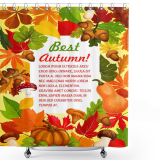 Personality  Autumn Leaf And Pumpkin Banner For Fall Season Shower Curtains