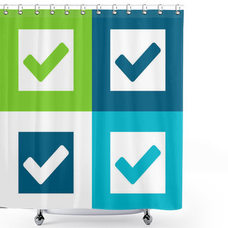 Personality  Accept Flat Four Color Minimal Icon Set Shower Curtains