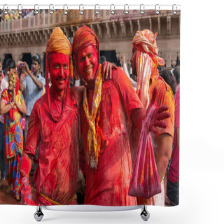 Personality  Men Smeared With Colors Shower Curtains