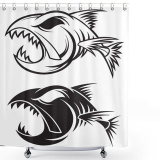 Personality  Fish Skeleton Shower Curtains