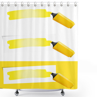 Personality  Yellow Felt Tip Pen Shower Curtains