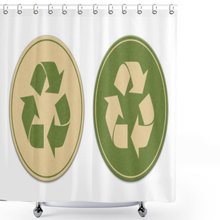 Personality  Two Paper Recycle Stickers Shower Curtains