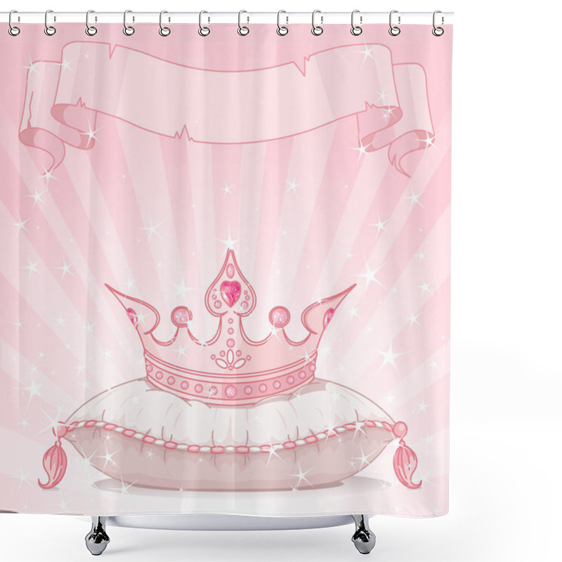 Personality  Princess Crown On Pillow Shower Curtains