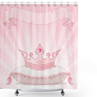 Personality  Princess Crown On Pillow Shower Curtains
