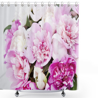 Personality  Beautiful Bouquet Of Pink And White Peonies Shower Curtains