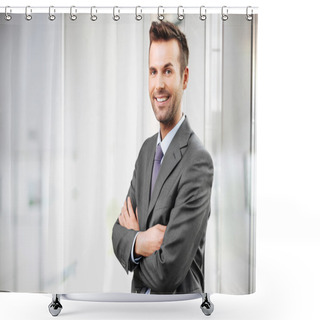 Personality  Businessman Portrait Shower Curtains