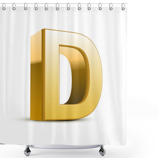 Personality  3d Golden Letter D Shower Curtains