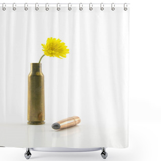 Personality  Shotgun Shell With Yellow Little Flower Shower Curtains