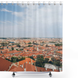 Personality  Aerial View Of Beautiful Prague Old Town Cityscape At Daytime Shower Curtains