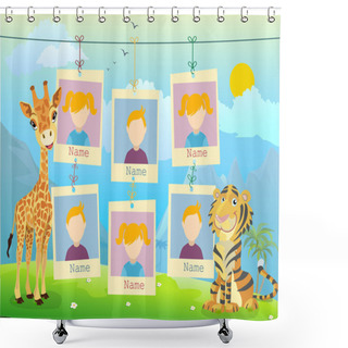 Personality  Yearbook For Kindergarten With Wild Animals Shower Curtains