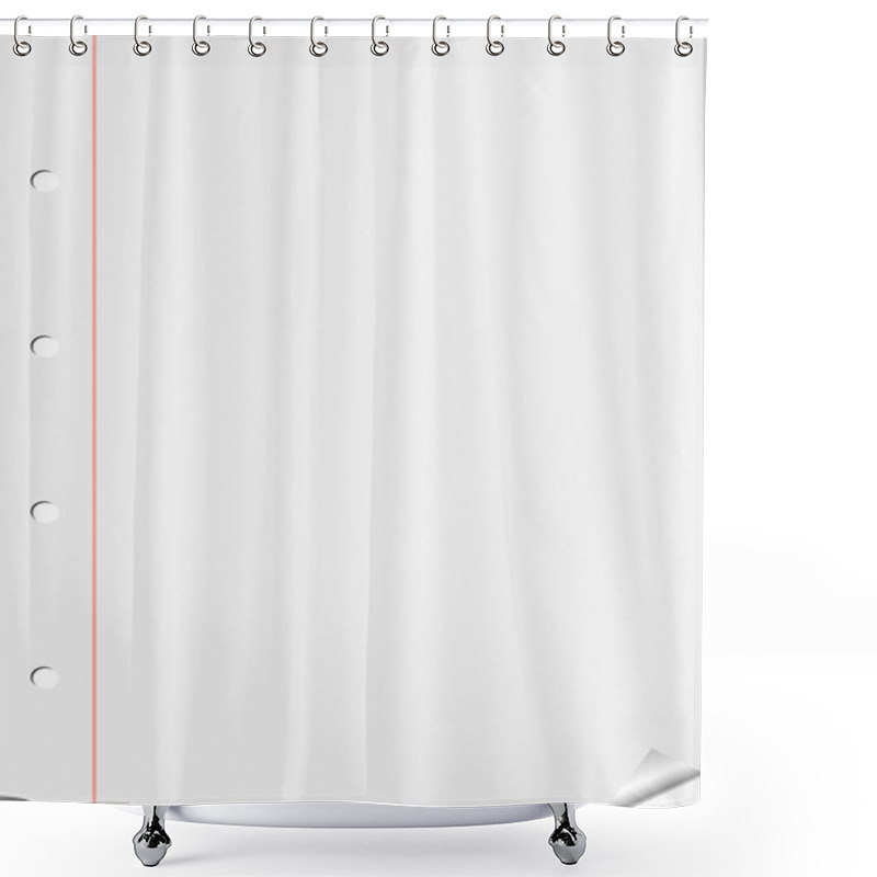 Personality  White Page From Notepad Shower Curtains