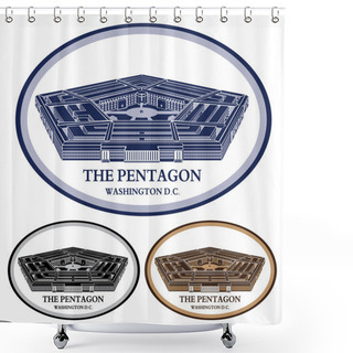 Personality  Pentagon. Detailed Illustration Vector Shower Curtains
