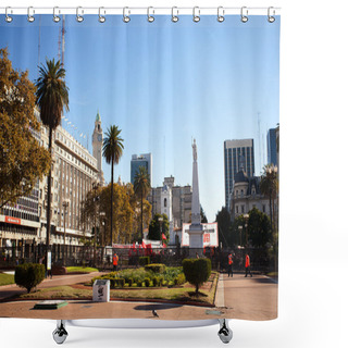 Personality  View Of The Plaza De Mayo In Buenos Aires, Argentina Shower Curtains
