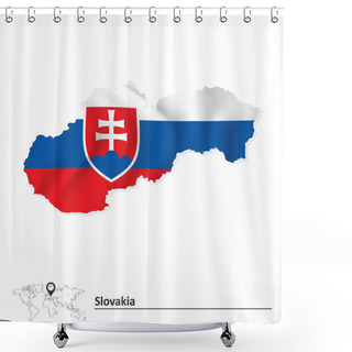 Personality  Map Of Slovakia With Flag Shower Curtains