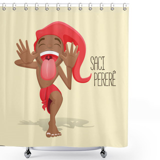 Personality  Saci Perere Showing Tongue Shower Curtains