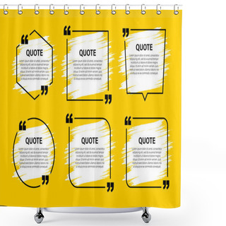 Personality  Trendy Block Quote Modern Design Elements. Creative Quote And Comment Text Frame Template. Shower Curtains