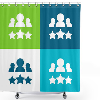 Personality  Best Employee Flat Four Color Minimal Icon Set Shower Curtains