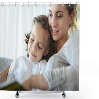 Personality  Mom And Daughter Reading Book Shower Curtains