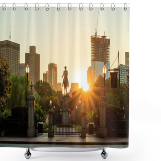 Personality  George Washington Monument In Public Garden Boston  Shower Curtains