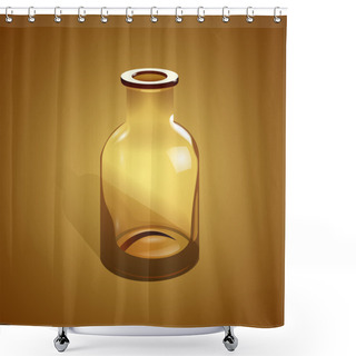 Personality  Empty Glass Bottle. Vector Design Shower Curtains