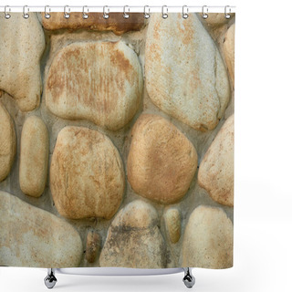 Personality  Close-up View Of Weathered Stone Wall Texture, Full Frame Background   Shower Curtains