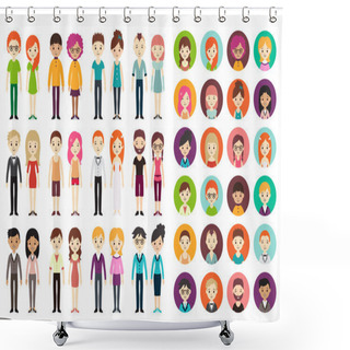 Personality  Collection Of Different Men And Women Shower Curtains