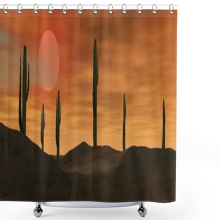 Personality  Sunset In The Desert Shower Curtains