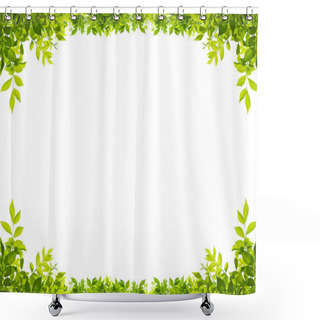 Personality  Leaves Frame Isolated On White Background Shower Curtains