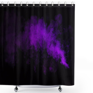 Personality  Black Background With Purple Smoky Swirl Shower Curtains