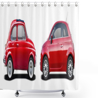 Personality  Old And New Red Fiat 500 Shower Curtains