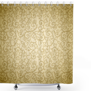 Personality  Vintage Seamless Pattern With Floral Curls Shower Curtains