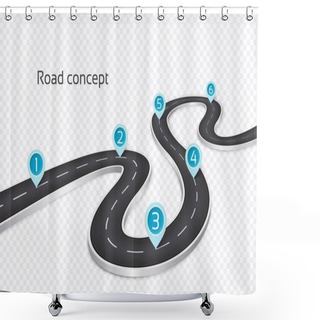 Personality  Winding 3d Road Infographic Concept On A White Background. Timel Shower Curtains