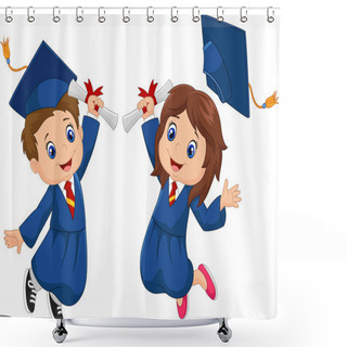 Personality  Cartoon Graduation Celebration Shower Curtains