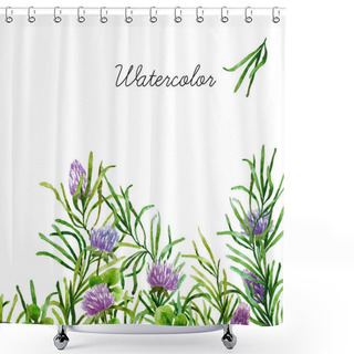 Personality  Watercolor Botanical Elements Shower Curtains