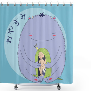 Personality  Night Princess Monster Shower Curtains