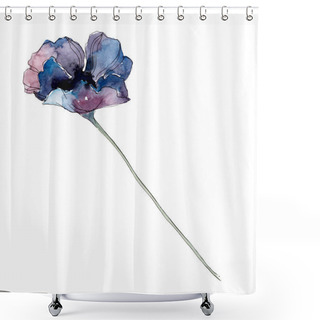 Personality  Poppy Floral Botanical Flower. Wild Spring Leaf Wildflower. Watercolor Background Illustration Set. Watercolour Drawing Fashion Aquarelle. Isolated Poppies Illustration Element. Shower Curtains