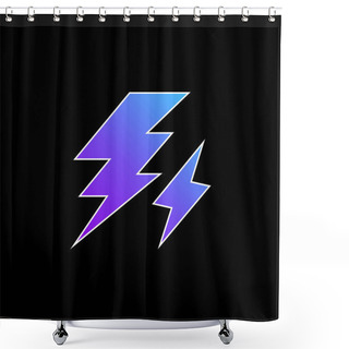 Personality  Bolt Blue Gradient Vector Icon Shower Curtains
