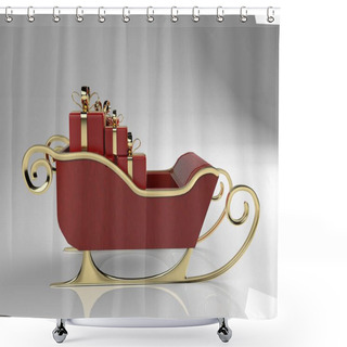 Personality  Christmas Sliegh,sled With Gifts,3d Render. Shower Curtains