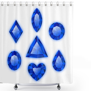 Personality  Set Of Gems Isolated On White Shower Curtains