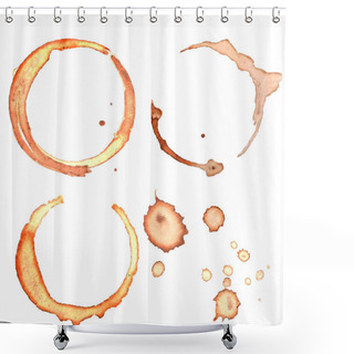 Personality  Vector Stains Of Coffee Shower Curtains