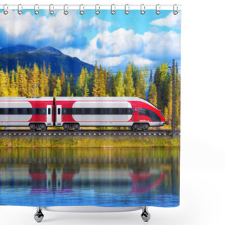Personality  High Speed Train Shower Curtains