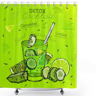 Personality  Cucamber Lemon Smoothie Shower Curtains