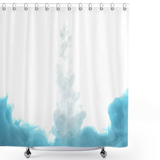 Personality  Mixing Of Blue And White Paint Splashes Isolated On White Shower Curtains